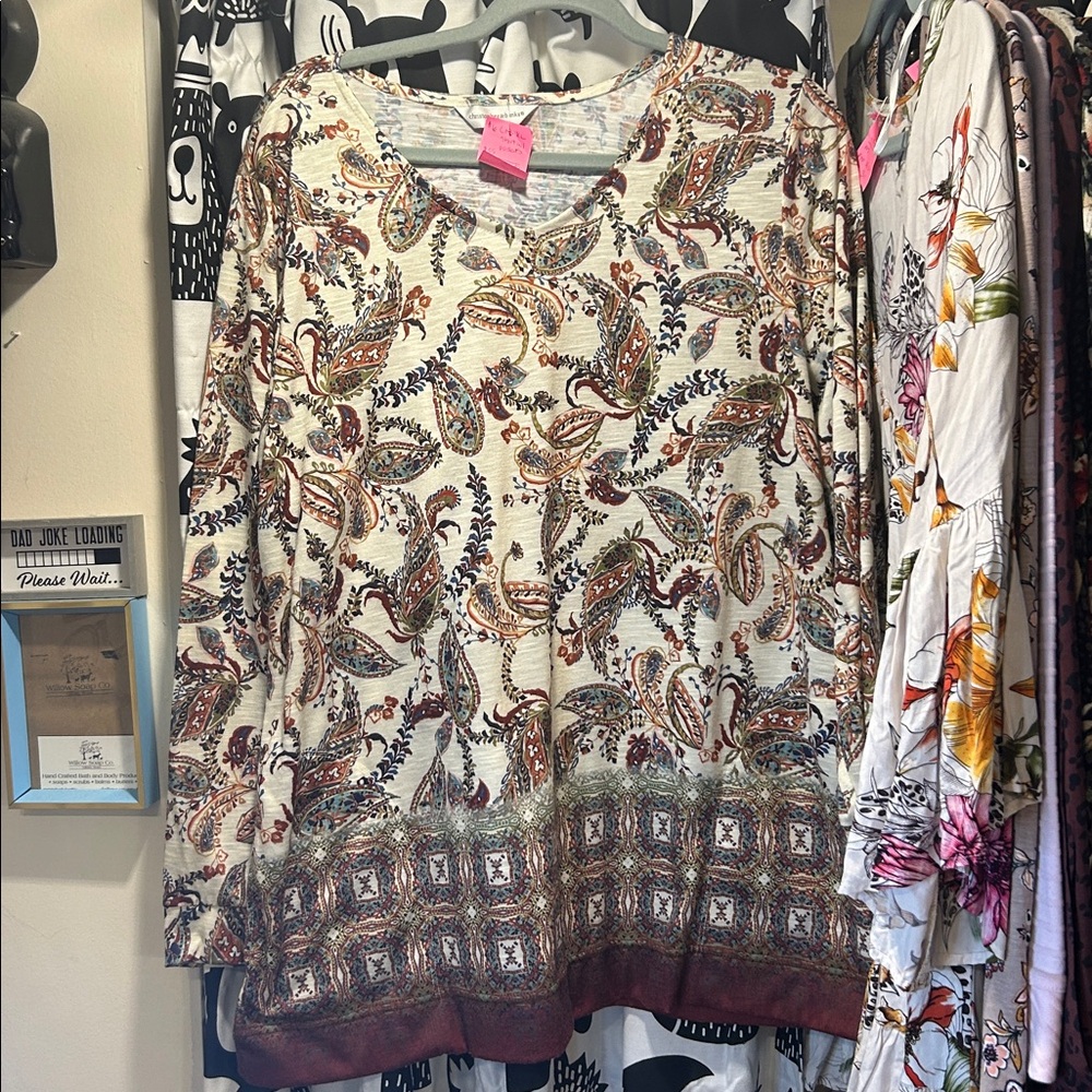 Christopher & Banks Paisley Shirt XL